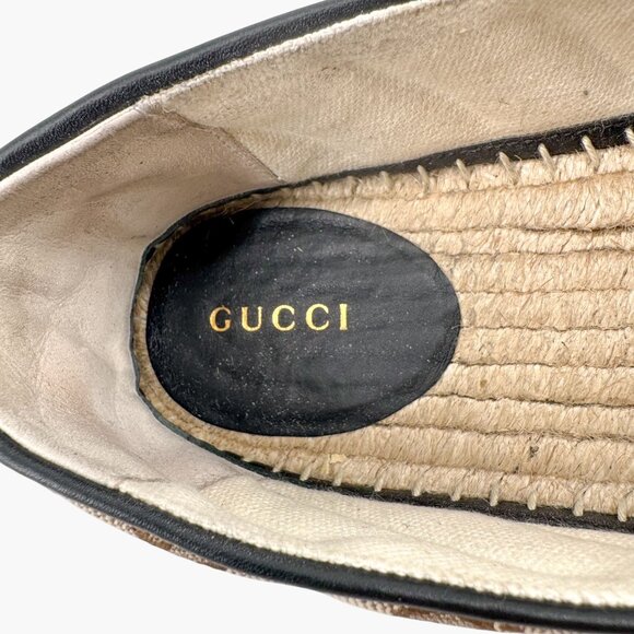 Gucci Pilar Marmont GG Espadrilles Size 38.5 US 8.5 Beige Monogram Quilted Flats - Picture 13 of 15